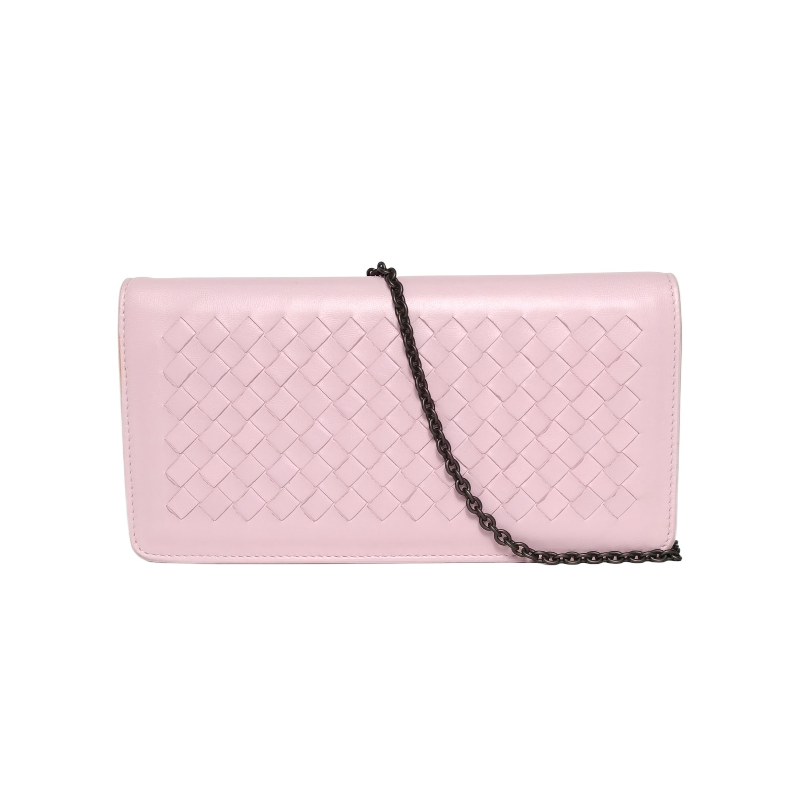 BOTTEGA VENETA Pink Tungsten Steel Hardware Woven Woc Chain Bag Shoulder Bag