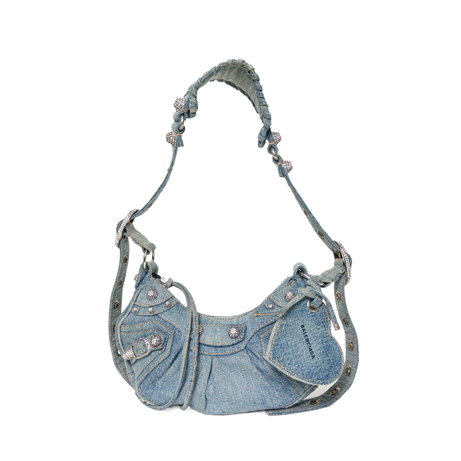 BALENCIAGA Le Cagole Motorcycle Crescent Bag xs 25.9cm Crossbody Bag
